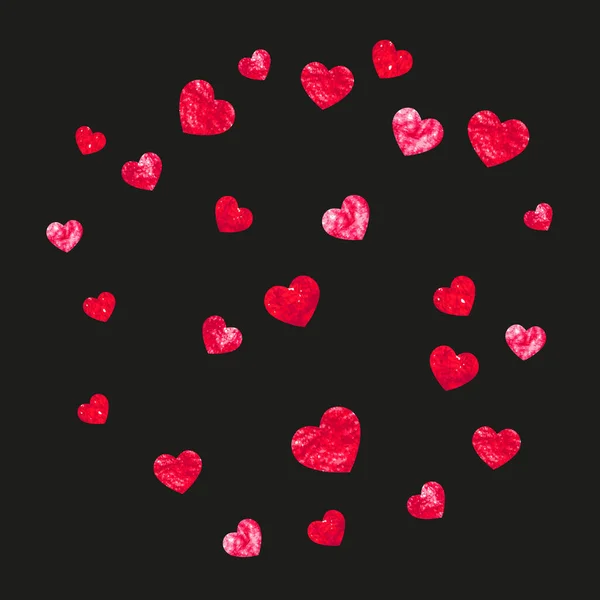 Sevgililer Günü Için Kırmızı Parıltılı Kalp Çerçevesi Şubat Günü Kalp — Stok Vektör