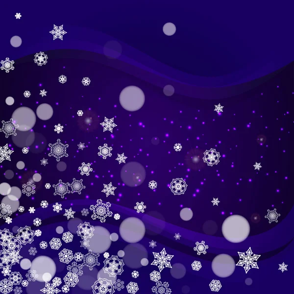 Weihnachtsthemenverkauf Mit Ultravioletten Schneeflocken Frostige Silvesterkulisse Wintergrenze Für Flyer Geschenkkarte — Stockvektor