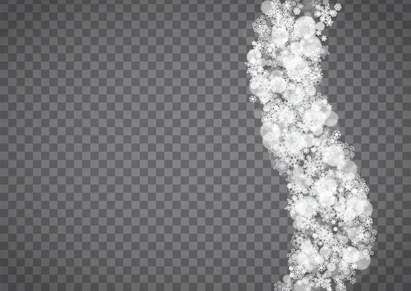 Μεμονωμένες Νιφάδες Χιονιού Διαφανές Γκρι Φόντο Χειμερινές Πωλήσεις Χριστούγεννα Και — Διανυσματικό Αρχείο