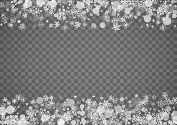 Bordure Flocon Neige Pour Noël Nouvel Bordure Horizontale Flocon Neige — Image vectorielle