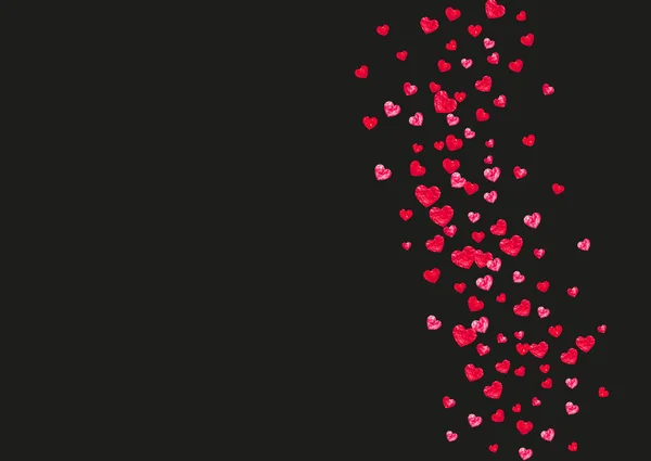 ピンクの輝きを持つハートフレームの背景 バレンタインデー ベクトル コンフェッティ 手描きの質感 バウチャー 特別なビジネスバナーのための愛のテーマ ハートフレーム付きの結婚式とブライダルテンプレート — ストックベクタ