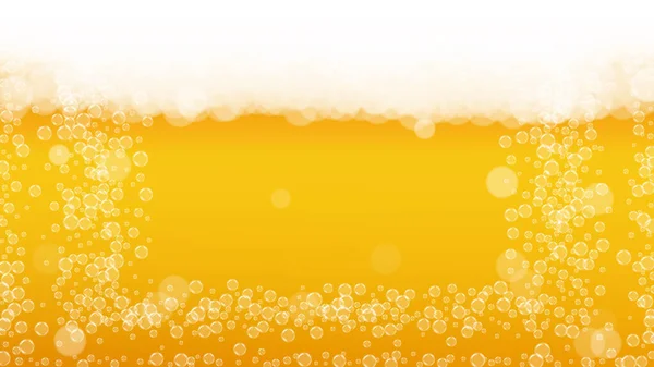 Fond Bière Avec Des Bulles Réalistes Boisson Fraîche Pour Conception — Image vectorielle