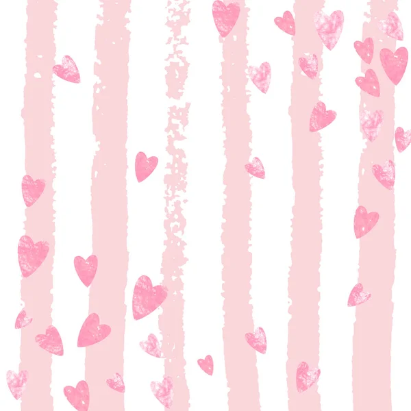 Confeti Purpurina Rosa Con Corazones Rayas Rosas Lentejuelas Caída Aleatoria — Vector de stock