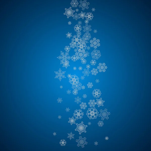 Nový Rok Pozadí Stříbrnými Mrazivými Sněhovými Vločkami Sníh Pozadí Stylové — Stockový vektor