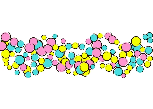 Fondo Cómico Con Confeti Lunares Pop Art Grandes Manchas Colores — Vector de stock