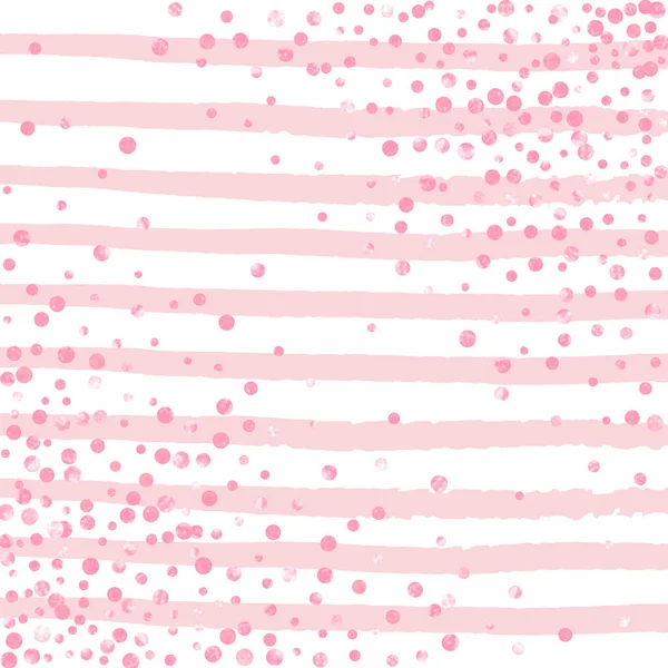 Весільний Блиск Конфетті Точками Рожевих Смужках Блискучі Випадкові Блискітки Металевими — стоковий вектор