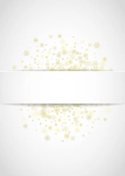 新年降雪的垂直白纸背景 金光闪闪的雪花 圣诞节和新年降雪的背景 季节性销售 派对邀请函 — 图库矢量图片