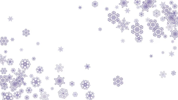자외선 눈송이의 플라이어를 프레임 크리스마스 배경에 스노우 플래그 Snowflake 경계에 — 스톡 벡터
