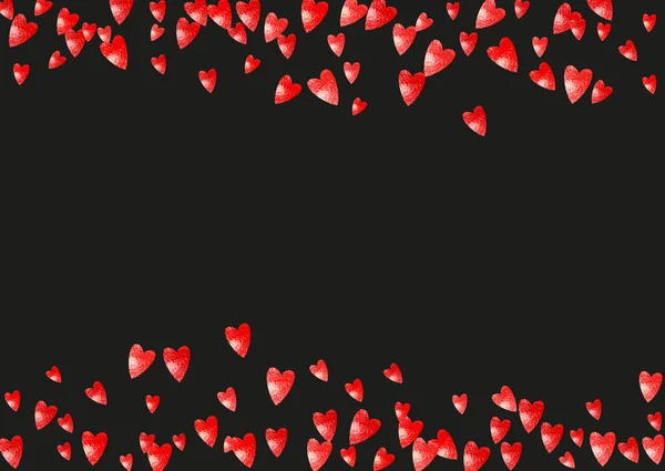 Fondo Borde Del Corazón Con Brillo Rosa Día San Valentín — Vector de stock