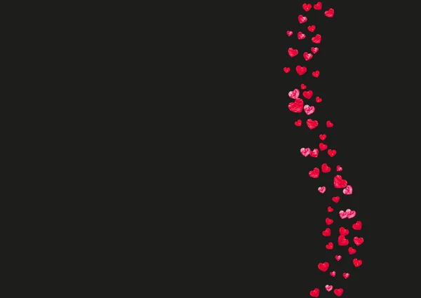 赤い輝きとバレンタインデーのためのグランジハートの背景 2月14日 グランジハートの背景用ベクトルコンフェッティ 手描きの質感 チラシのテーマを愛し 特別なビジネスオファー プロモーション — ストックベクタ