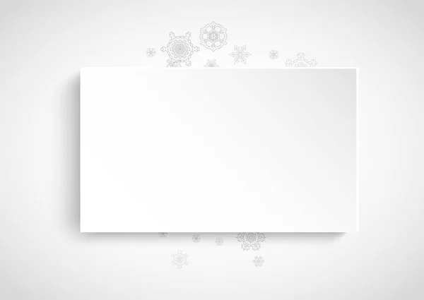 Снежная Рамка Белом Бумажном Фоне Горизонтальное Рождество Счастливого Нового Года — стоковый вектор