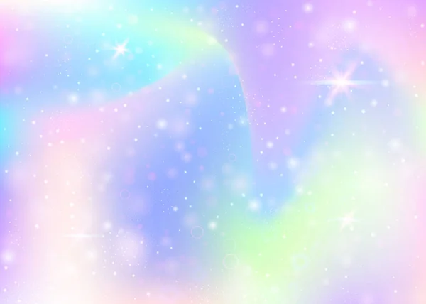 Fondo Unicornio Con Malla Arco Iris Banner Universo Místico Colores — Vector de stock