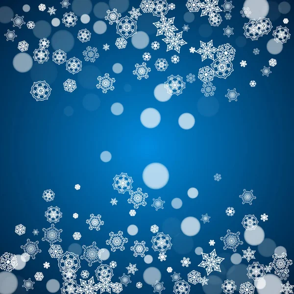 Frontera Invierno Con Copos Nieve Blancos Para Celebración Navidad Año — Vector de stock