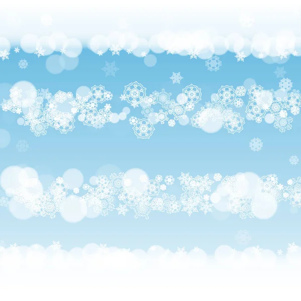 Cadre Hiver Avec Flocons Neige Blancs Pour Noël Célébration Nouvel — Image vectorielle