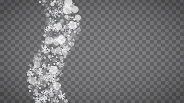 Winter Frame White Snowflakes Christmas New Year Celebration Horizontal Winter — Stock Vector