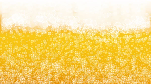 工艺啤酒背景 拉杰飞溅 Oktoberfest泡沫 倒入一品脱啤酒 加入现实的白色泡沫 清凉的液体饮料为酒吧菜单概念 带有工艺啤酒背景的金玻璃杯 — 图库矢量图片