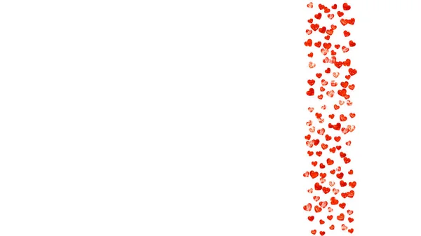 Valentin Napi Határ Vörös Csillámporral Február Vektorkonfetti Valentin Napi Határmintára — Stock Vector