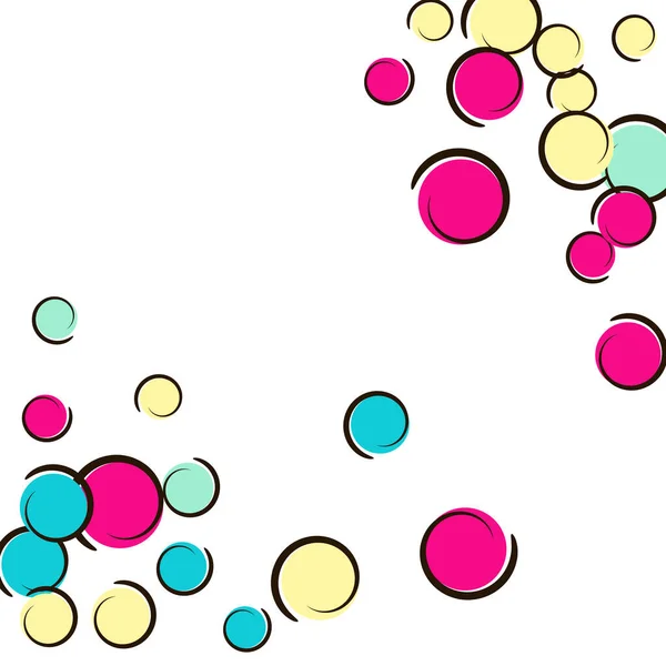 Comic Background Pop Art Polka Dot Confetti Big Colored Spots — Stock Vector