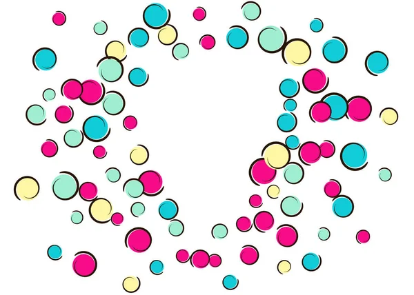 Cadre Pois Coeur Avec Fond Confettis Pop Art Grandes Taches — Image vectorielle