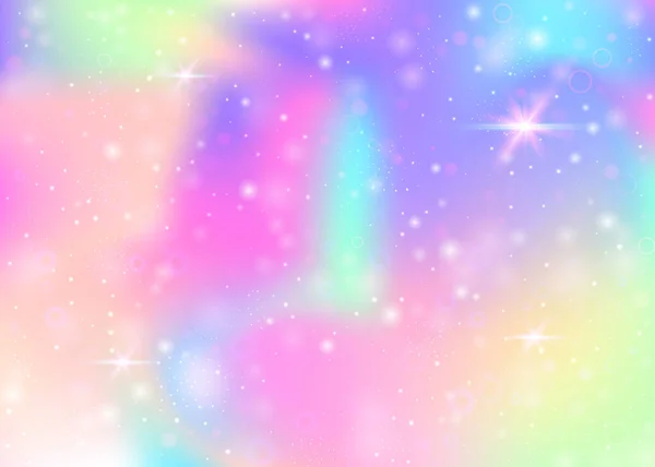 Magischer Hintergrund Mit Regenbogennetz Buntes Universum Banner Prinzessinnenfarben Fantasy Farbverlauf — Stockvektor
