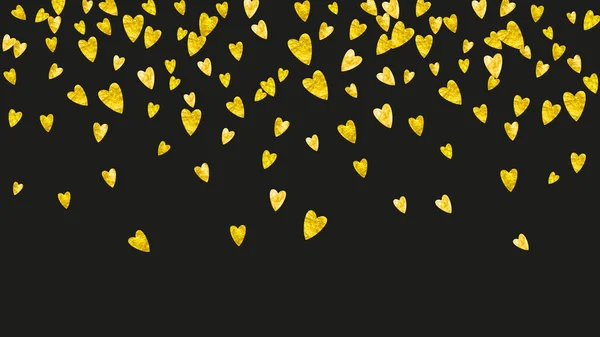 Hochzeitskonfetti Mit Goldenen Glitzerherzen Valentinstag Vektorhintergrund Handgezeichnete Textur Love Thema — Stockvektor