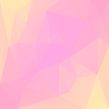 Soyut kare üçgen arkaplan. Mobil uygulama ve web için sıcak pembe ve sarı çokgen zemin. Moda geometrik soyut afiş. Şirket broşür tasarımı. Mozaik tarzı.