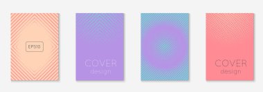 Minimum moda kaplama şablonu ayarlandı. Yarım tonlu fütürist düzen. Kitap, katalog ve yıllık için geometrik kapak şablonu. Minimalist renkli gradyanlar. Soyut iş illüstrasyonu.