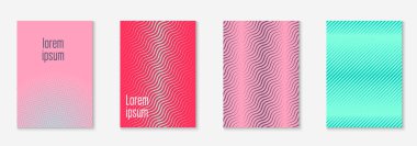 Güzel kapak şablonu. Yarım ton eğimli asgari trend vektörü. Broşür, poster, broşür ve davetiye için Geometrik serin kapak şablonu. Minimalist renkli şekiller. Soyut resimleme.