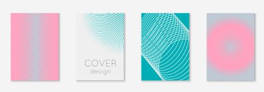 Minimum moda kaplama şablonu ayarlandı. Yarım tonlu fütürist düzen. Kitap, katalog ve yıllık için geometrik kapak şablonu. Minimalist renkli gradyanlar. Soyut iş illüstrasyonu.