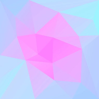 Soyut kare üçgen arkaplan. İş sunumu için yumuşak pembe ve mavi çokgen zemin. Moda geometrik soyut afiş. Teknoloji konsept broşürü. Mozaik tarzı.