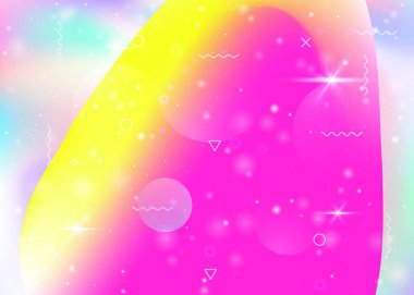 Evren, soyut holografik manzara ve gelecekteki evren ile donatılmıştır. Retro dağ silueti ve dalgalı bir arıza. Üç boyutlu sıvı. Gelecek eğilimli ve şekilli. Memphis kozmosunun arka planı.