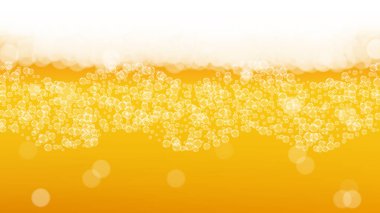 - Bira. Arkaplanda sıçrama izleri var. Oktoberfest köpüğü. Gerçekçi beyaz baloncuklu taze bira. Restoran broşürleri için soğuk sıvı içecek. Sarı bardak ve bira..