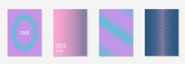 Minimum moda kaplama şablonu ayarlandı. Yarım tonlu fütürist düzen. Kitap, katalog ve yıllık için geometrik kapak şablonu. Minimalist renkli gradyanlar. Soyut iş illüstrasyonu.