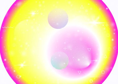 Canlı gökkuşağı gradyanı olan holografik arkaplan. Dinamik sıvı. Kozmos hologramı. Pankart, yıllık rapor ve sunum için tasarım şablonu. Hipster holografik arkaplan.