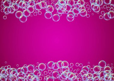 Değişken arkaplanda köpük temizleniyor. Gerçekçi su kabarcıkları 3 boyutlu. Şampuan köpüklü serin gökkuşağı renkli sıvı köpük. Yatay kozmetik broşür ve davetiye. Banyo ve duş için sabun köpüğü temizliyorum..