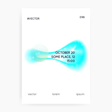 Sıvı şekilli. Dijital dergi. Geleceğe yönelik bir geçmiş. Sihirli katmanlı hologram. Yumuşak kart. Modern holografik gradyan, bulanık, ağlı, harmanlanmış. Dinamik elementlerle akışkan şekil.