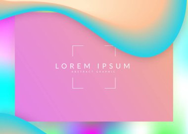 Sıvı sıvı. Canlı gradyan örgüsü. Renkli arayüz, afiş şablonu. Modern modayla birlikte holografik 3d arkaplan. Dinamik elementleri ve şekilleri olan sıvı. İniş sayfası.