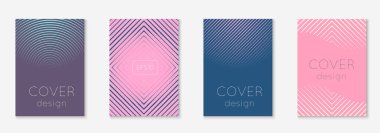 Güzel kapak şablonu. Yarım ton eğimli asgari trend vektörü. Broşür, poster, broşür ve davetiye için Geometrik serin kapak şablonu. Minimalist renkli şekiller. Soyut resimleme.