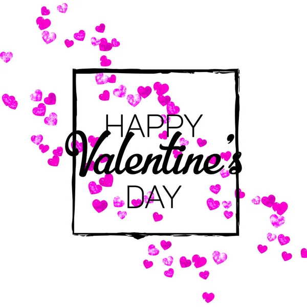 발렌틴 Vector Confetti Valentines Day Card Template 그림그리기 플라이어의 — 스톡 벡터