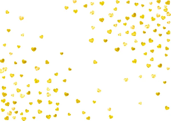 Bruids Douche Achtergrond Met Gouden Glitter Hartjes Valentijnsdag Vectorconfetti Handgetekend — Stockvector