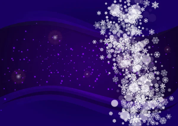 Snowflake Border Ultraviolet Snow New Year Backdrop Winter Frame Flyer — Stock Vector