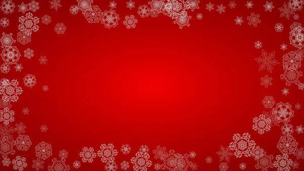 Різдвяний Фон Срібними Сніжинками Блискітками Горизонтальний Новорічно Різдвяний Фон Запрошення — стоковий вектор