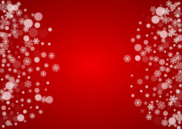 Moldura Natal Com Neve Caindo Fundo Vermelho Cores Pai Natal —  Vetores de Stock
