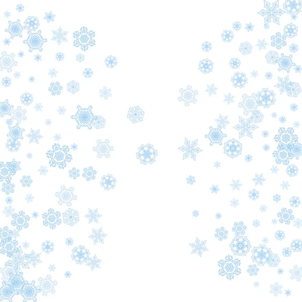 Marco Invierno Con Copos Nieve Azules Para Celebración Navidad Año — Archivo Imágenes Vectoriales