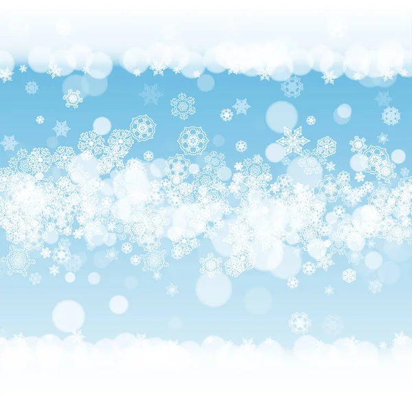 Christmas Snowflakes Winter Background Frame Seasonal Winter Banners Gift Coupons — Stock Vector