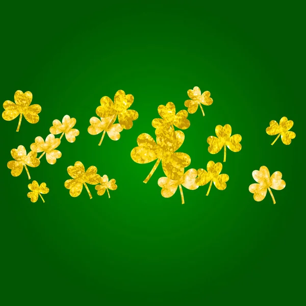 Klaver Achtergrond Voor Saint Patricks Day Geluksvogel Confetti Glitter Frame — Stockvector