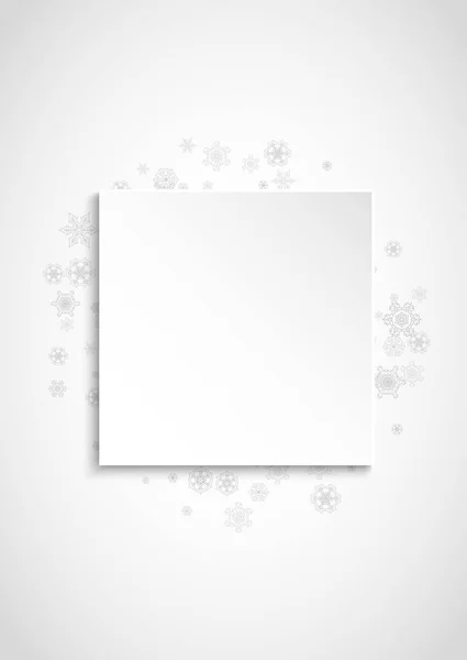 Bannière Papier Noël Avec Flocons Neige Argentés Fenêtre Hiver Bannière — Image vectorielle