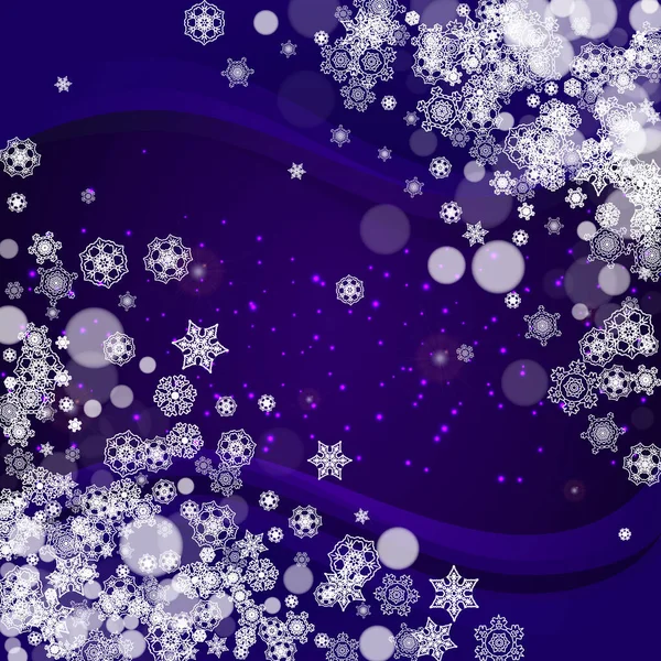 Marco Nieve Con Copos Nieve Ultravioleta Fondo Nevado Año Nuevo — Vector de stock