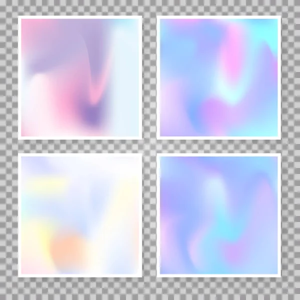 Conjunto Fondos Abstractos Hologramas Fondo Degradado Colorido Con Holograma Estilo — Vector de stock