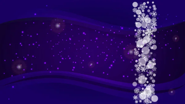 Snowflake Banner Ultra Violet Snow New Year Backdrop Winter Border — Stock Vector